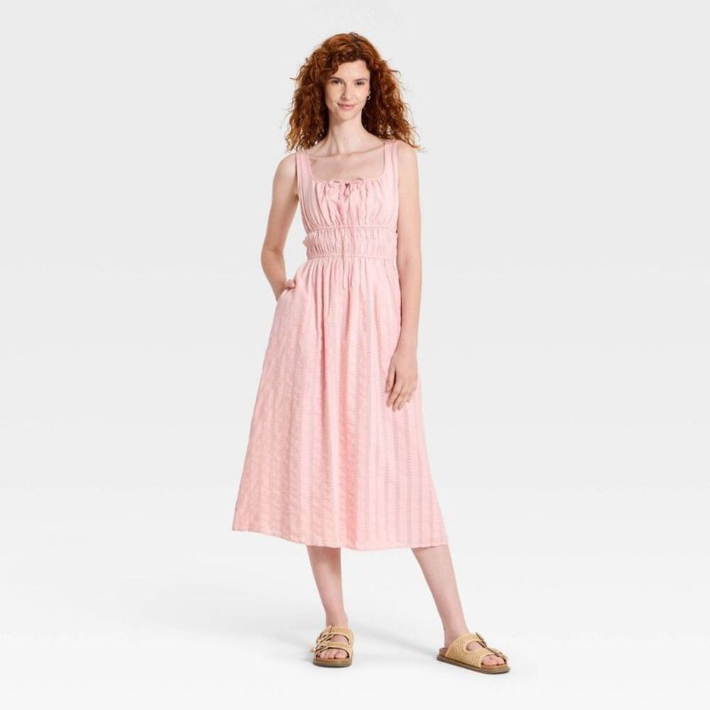 Women's Cotton Midi Pullover Sundress - Universal Thread Pink S